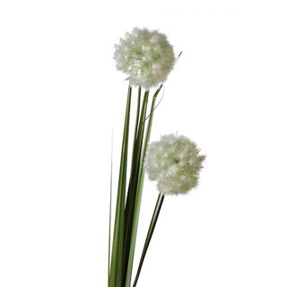 Dandelion Kunststoff weiß/grün m. 2 Blüten Höhe 100 cm, Kunstblume, Pusteblume