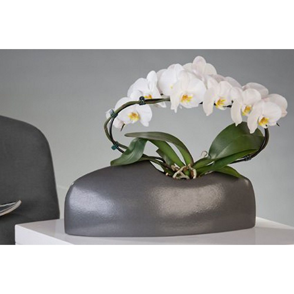Dekorative Vase Pearl Casablanca Design Deko dunkelgrau Keramik