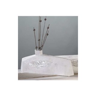 Designer-Vase Leaf XXL antik-weiß 16 x 41 cm