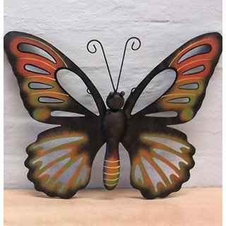 Wanddeko Schmetterling orange Wanddekoration Garten Deko Wand Butterfly