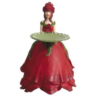 Rose Rosenmädchen rot Mädchen Kerzenhalter Teelichthalter Dekofigur