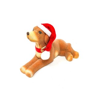 Dekorativer kleiner Hund Weihnachtsdeko Weihnachtsmütze Advent Nikolaus