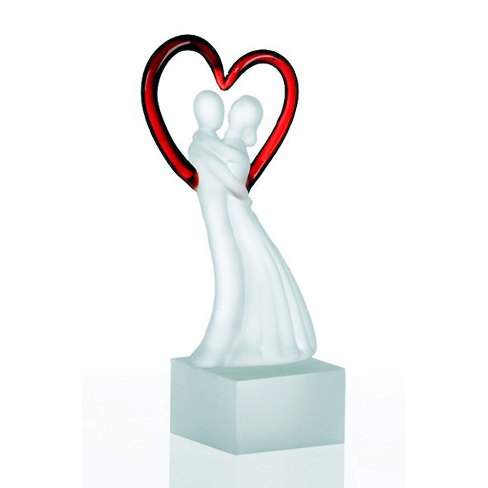 Skulptur Glasskulptur Heart Herz Liebe Love Heirat Paar Hochzeit Brautleute Liebespaar