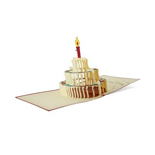 Happy Birthday-Karte zum Geburtstag als Glückwunschkarte, Pop-Up Geburtstagskarte, Torte mit Kerzen als Geschenkidee, G04