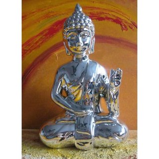 Sitzender Buddha mit gehobener Hand Meditation Figur