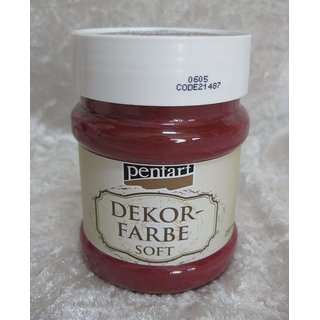 Pentart Dekorfarbe soft Farbton burgunderrot rot Burgundy red Shabby Farbe Ch...