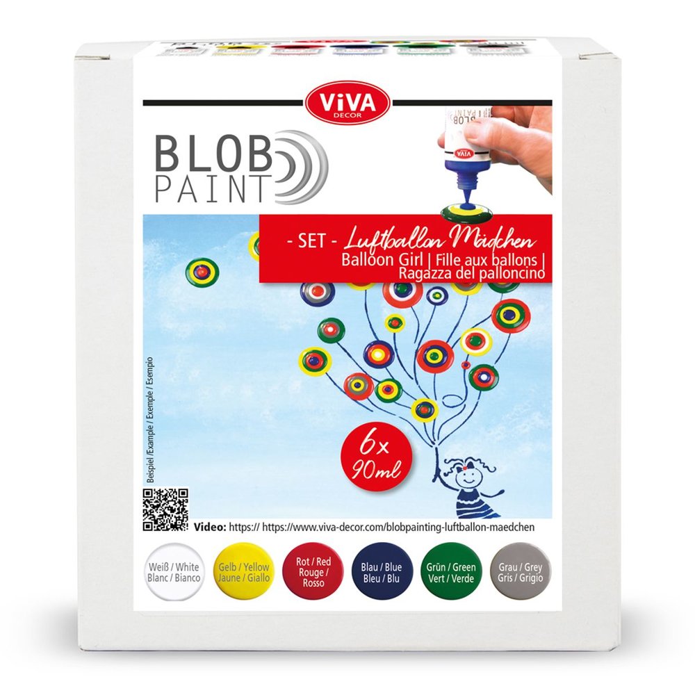 Blob Paint FarbSet Luftballon-Mädchen Farben Blob Painting Dot Painting Dotting Tool
