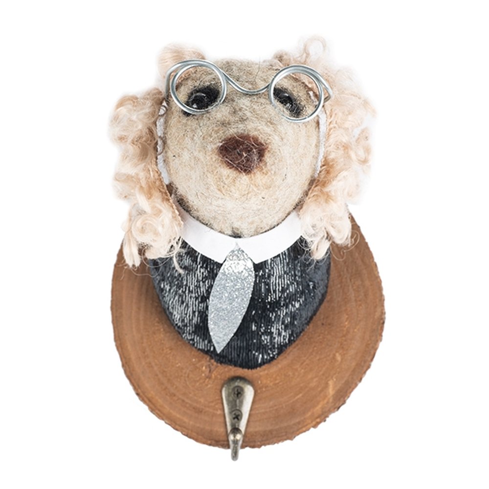 Kleiderhaken Hund mit Brille und Krawatte Wanddeko Garderobe Wandhaken Kleiderhaken Haken Anhänger Hakenleiste Kinder tierisch