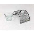 Schicker Leuchter "Purley" silberfarben Metall/Glas Teelichthalter