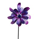Gartendeko Windrad Metall Blume lila 134 cm Stecker...