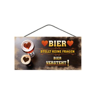 Spruchschild aus Holz Bier versteht Spruchschild Türschild Schild deutsche Herstellung Wandeko