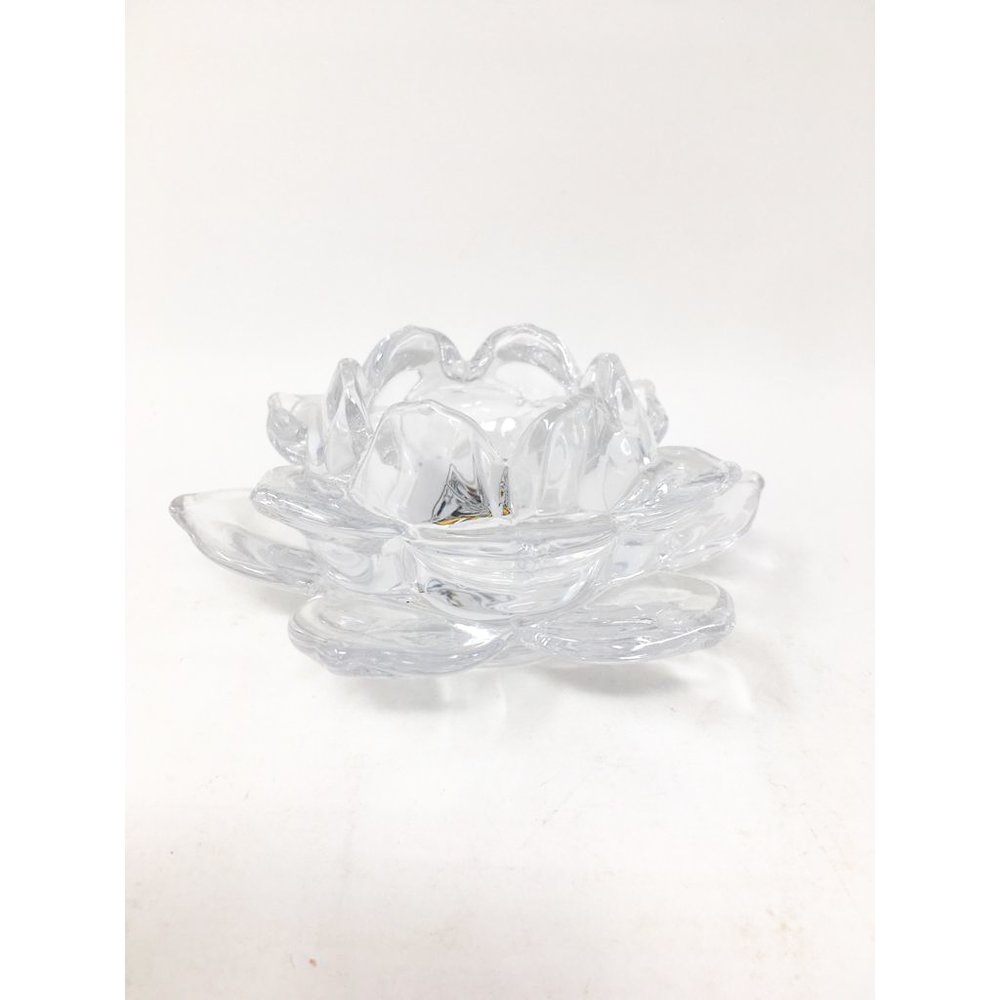 Teelichthalter Leuchter Seerose für Teelicht weiß Teelicht Blume Frühling Glas kerze Glasbehälter