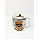 Rockige Tasse mit Totenkopf skull gold blau Elysium Kaffeebecher Kakaotasse Tasse Geschenk Dunoon Teetasse Kaffetasse 