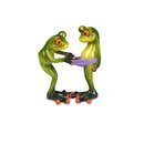 lustiges Froschpaar hellgrün 14 cm Dekofiguren...