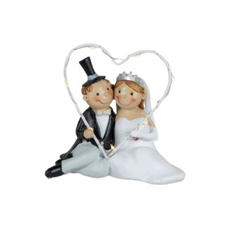 Brautpaar sitzend im LED Herz Heirat Hochzeit Braut Bräutigam Geschenk