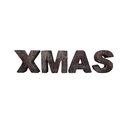 Buchstaben Set XMAS Weihnachten holz  dunkel