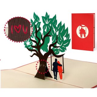 3D Klappkarte Liebe"I love you", für Verliebte, Valentinstag, Hochzeitskarte, PopUp-Karte