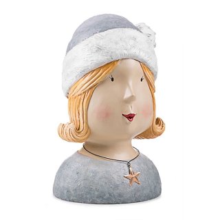 Baden Aufsteller Dekokopf Kopf Frau mit Pudelmütze Frauenkopf Büste Mütze Kopfskulptur