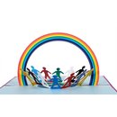 3 D Karte mit Umschlag Welt Regenbogen Kreis Kinder Grußkarte Grüße Geburtstagskarte zum Beschriften für jeden Anlaß