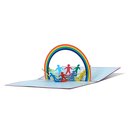 3 D Karte mit Umschlag Welt Regenbogen Kreis Kinder Grußkarte Grüße Geburtstagskarte zum Beschriften für jeden Anlaß