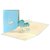 3D Pop Up Klappkarte mit blauem Kinderwagen, Glueckwunschkarte zur Geburt oder Taufe für Jungen