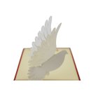 3D  Klappkarte weiße Taube zur Taufe, Kommunion, Konfirmation, Taufkarte, Glückwunsch zur Taufe Pop Up Karte