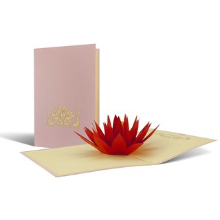 Geburtstagskarte Wellness, Seerose als Pop-Up-Karte, schönes Geschenk, Gutschein für Yoga Meditations