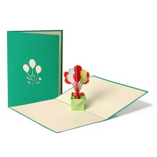 Geburtstagskarte Motiv Geburtstagsballons mit Umschlag, Gutschein, Glückwunschkarte, Grußkarte, Geschenkkarte, Einladung