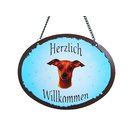 Tierschild Hund - Zwergpinscher  - Wandschild Blechschild...