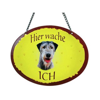 Tierschild Hund - Irischer Wolfshund - Wandschild Blechschild Türschild wetterfest