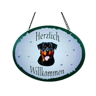 Tierschild Hund - Rottweiler  - Wandschild Blechschild Türschild wetterfest