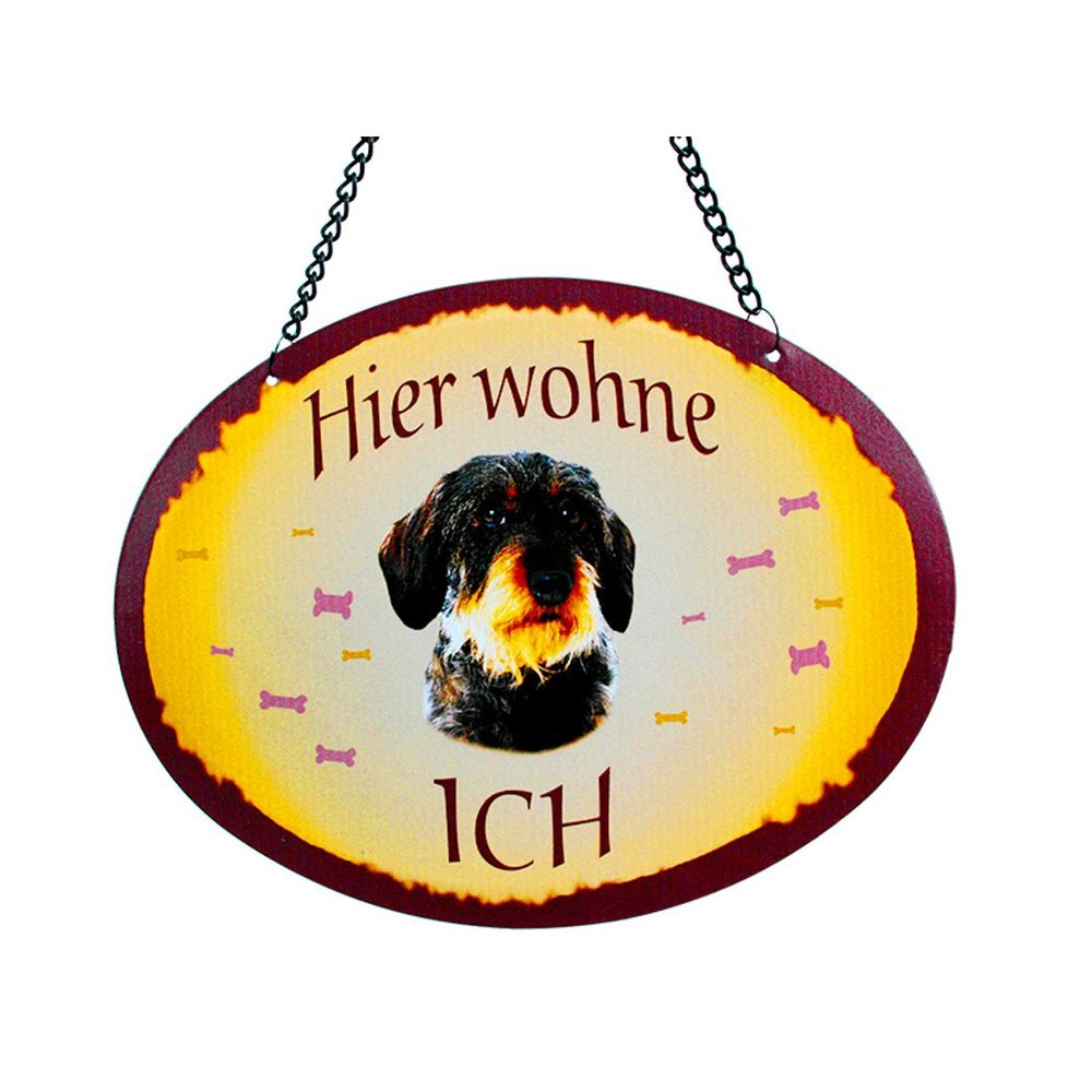 Tierschild Hund - Rauhaardackel  - Wandschild Blechschild Türschild wetterfest