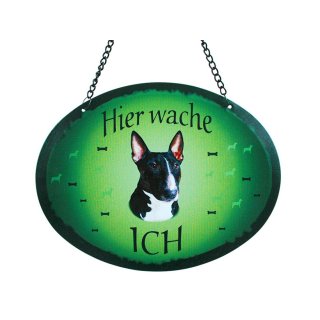 Tierschild Hund - Miniature Bull Terrier  - Wandschild Blechschild Türschild wetterfest