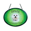 Tierschild Hund - Malteser  - Wandschild Blechschild...