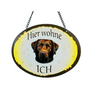 Tierschild Hund - Labrador  - Wandschild Blechschild Türschild wetterfest