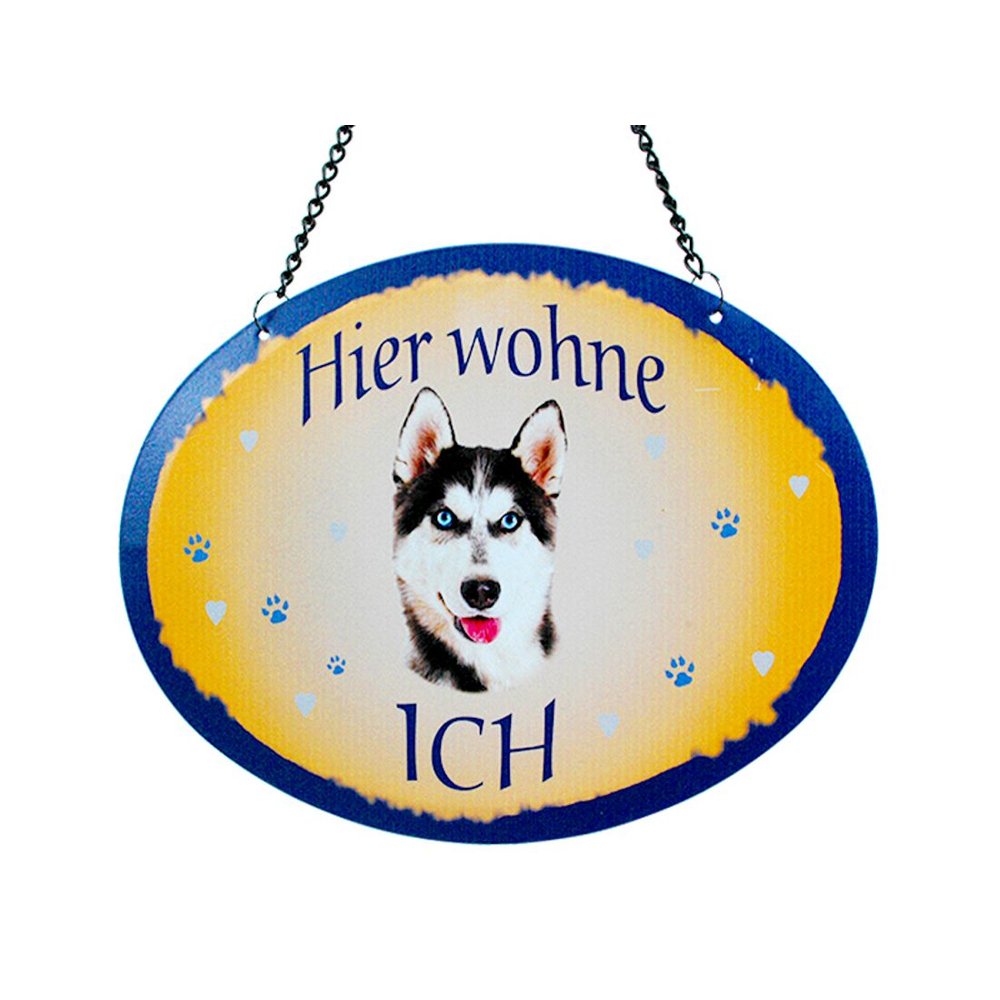 Tierschild Hund - Husky - Wandschild Blechschild Türschild wetterfest