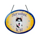 Tierschild Hund - Husky - Wandschild Blechschild...