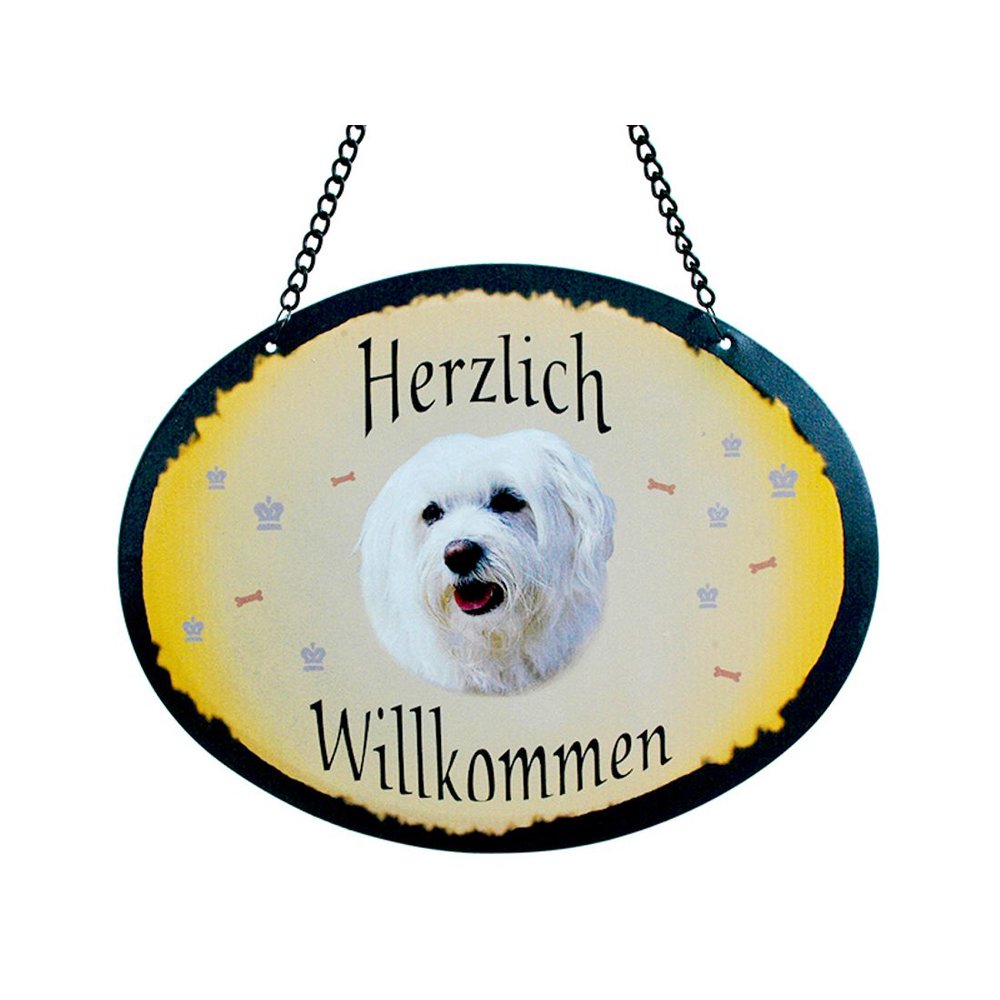 Tierschild Hund - Havaneser - Wandschild Blechschild Türschild wetterfest