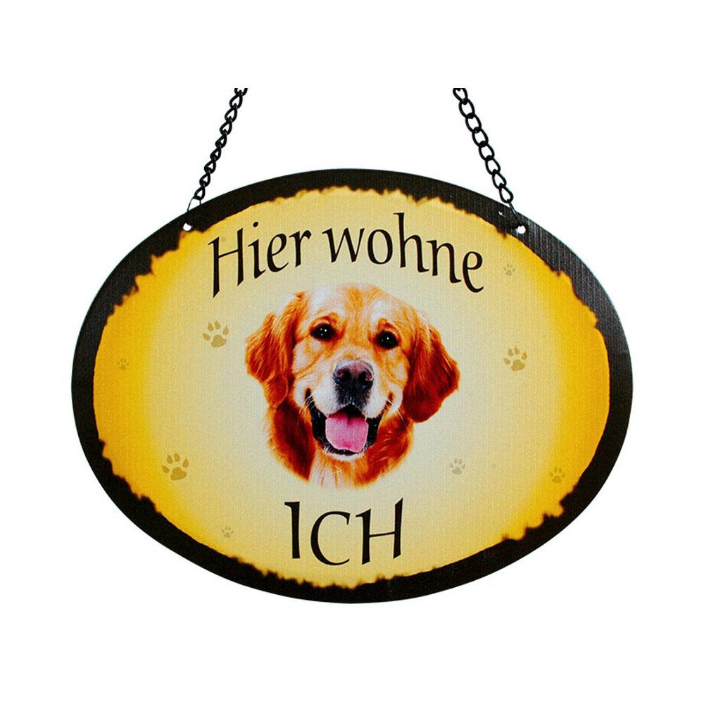 Tierschild Hund - Golden Retriever - Wandschild Blechschild Türschild wetterfest
