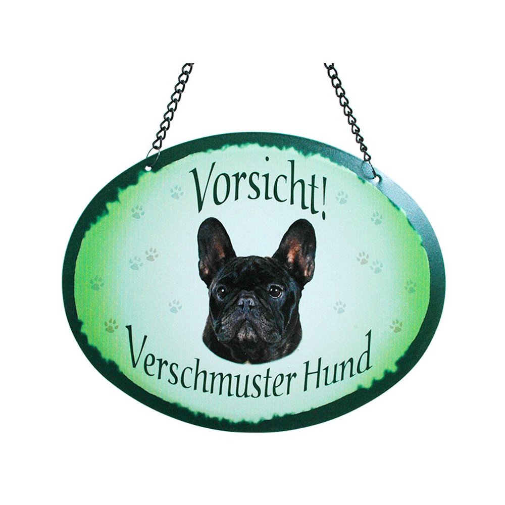 Tierschild Hund - Französische Bulldogge - Wandschild Blechschild Türschild wetterfest