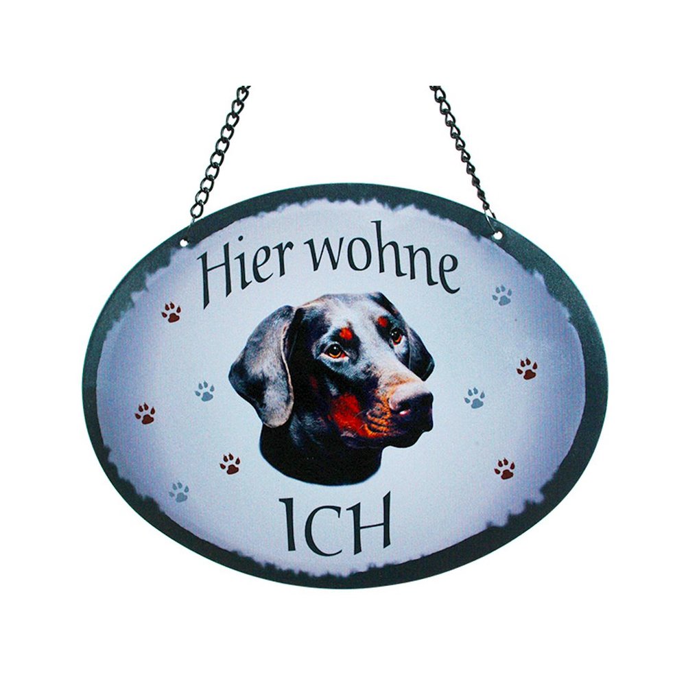 Tierschild Hund - Dobermann - Wandschild Blechschild Türschild wetterfest