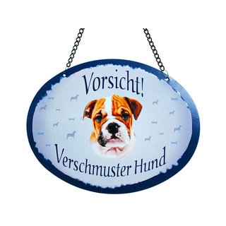 Tierschild Hund - Bulldogge  - Wandschild Blechschild Türschild wetterfest