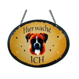 Tierschild Hund - Boxer - Wandschild Blechschild Türschild wetterfest