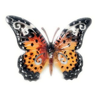 Schmetterling Tiger Wandschmuck aus Metall metallicfarben...