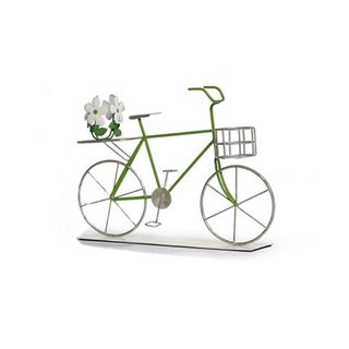Aufsteller Windlicht Fahrrad Teelichthalter für Frühlingsdeko Osterdeko 28x23cm