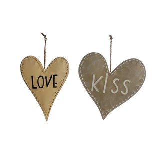 Anhänger Herz Love Kiss Hängedeko 2 Stück 20 cm Baden Liebe Kuss
