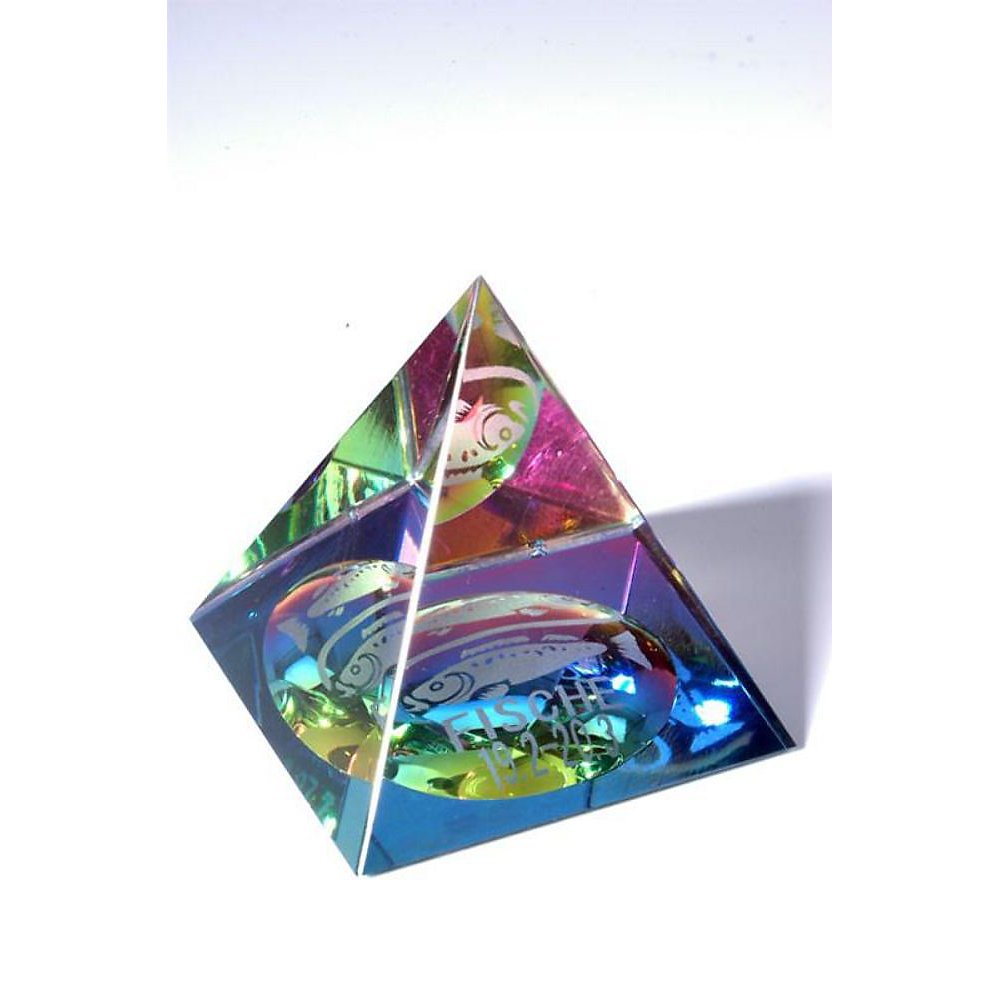 Sternzeichen Fische Glas Pyramide in Geschenkbox 19.2 - 20.3.
