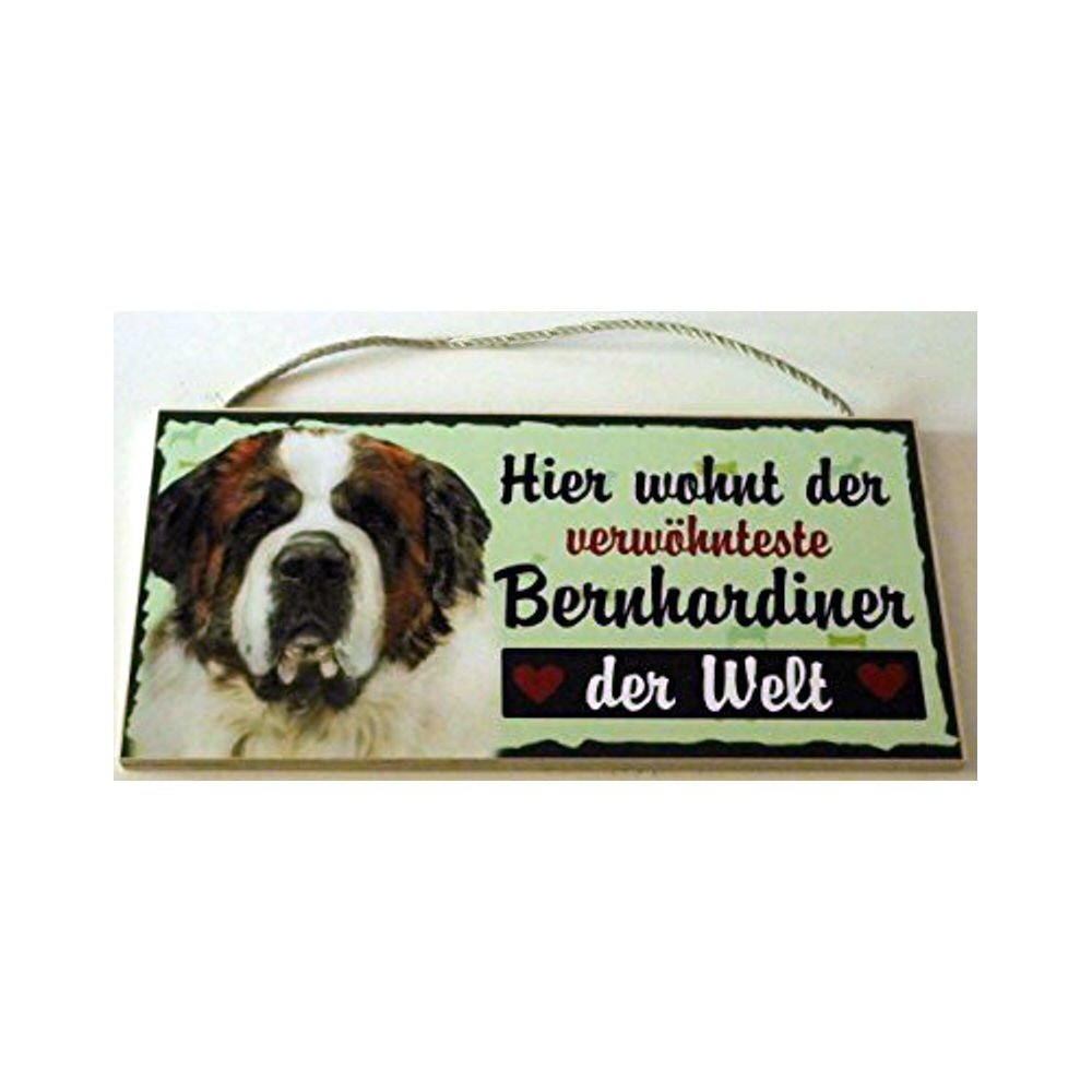 Tierschild Hund Holzschild Türschild - Bernhardiner - Wandschild