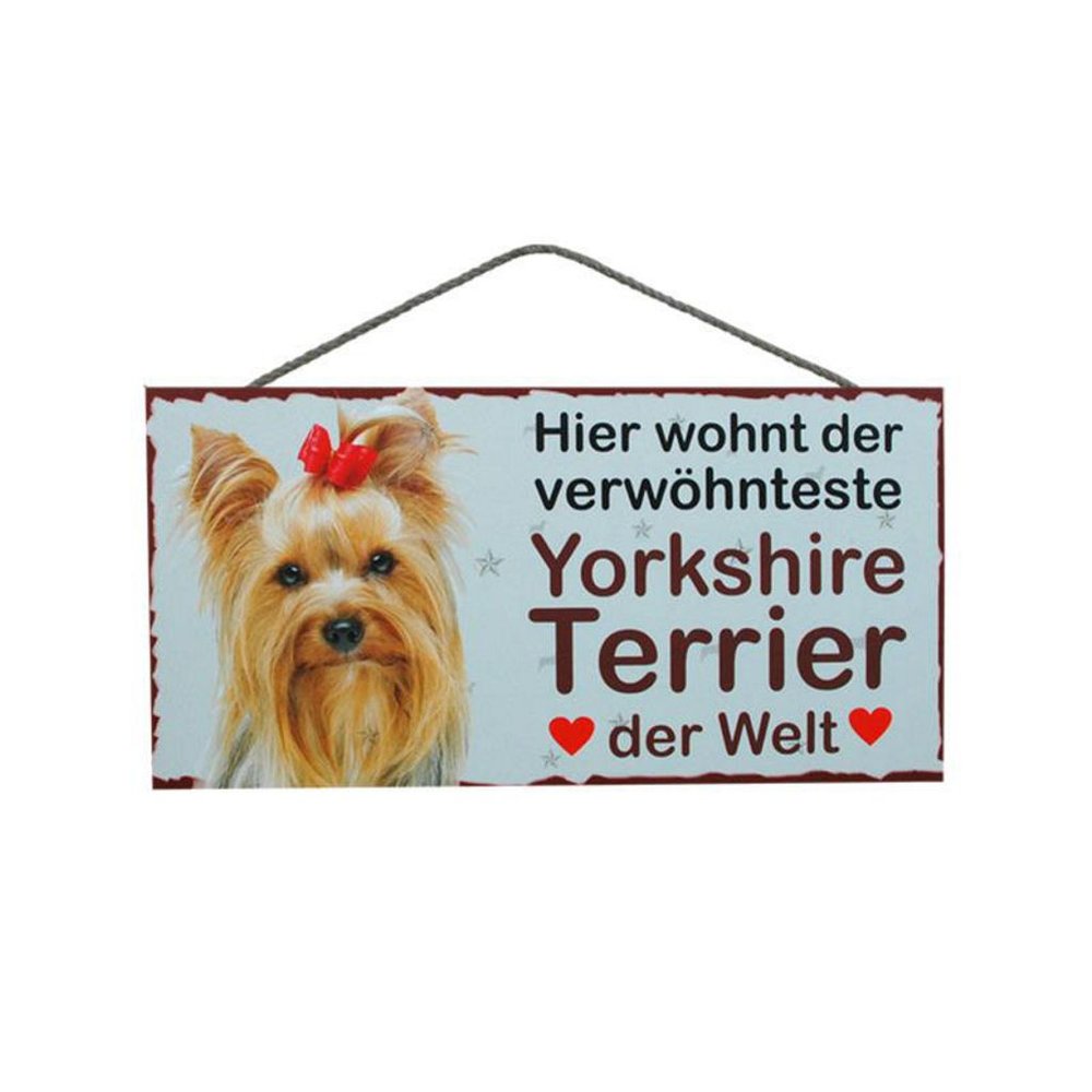 Tierschild Hund Holzschild Türschild - Yorkshire Terrier - Wandschild