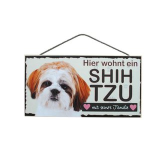 Tierschild Hund Holzschild Türschild - Shih Tzu - Wandschild